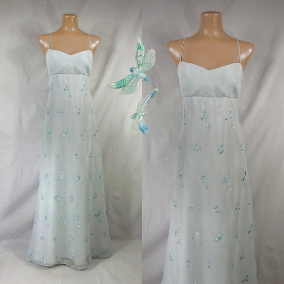 Alfred Angelo Dresses & Skirts - VINTAGE 90s Embroidered Dragonfly Formal Dress 16